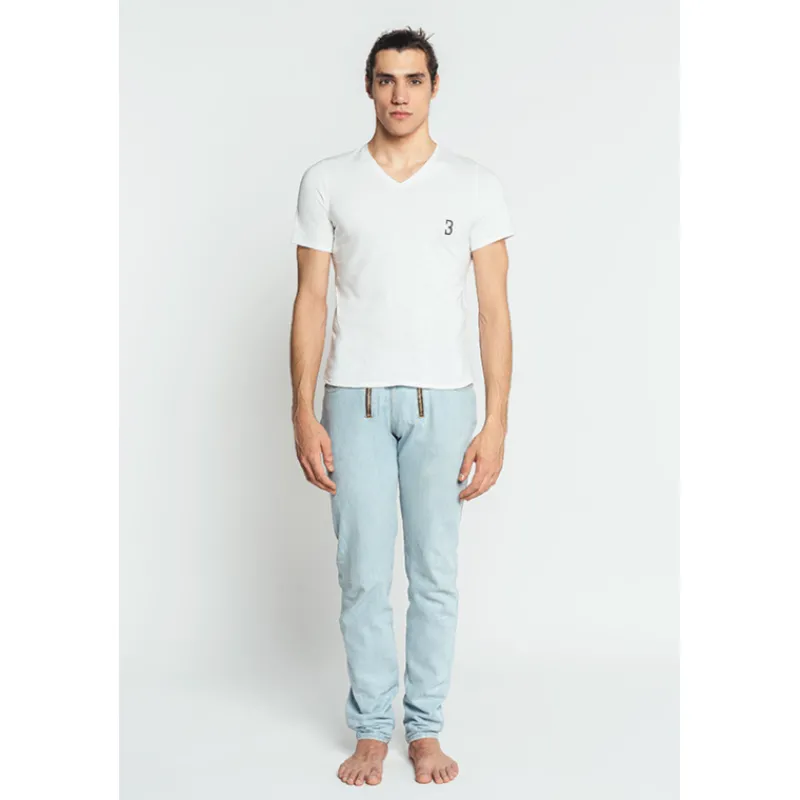 Homme Louisa Bracq T-shirt Col V*White Basic Range - T-shirt col V
